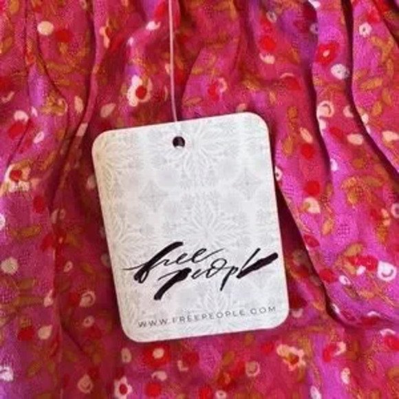NWT Free People Pink Lace Back Ruffled Sleeve Smock Style Mini Dress Small - Picture 9 of 14